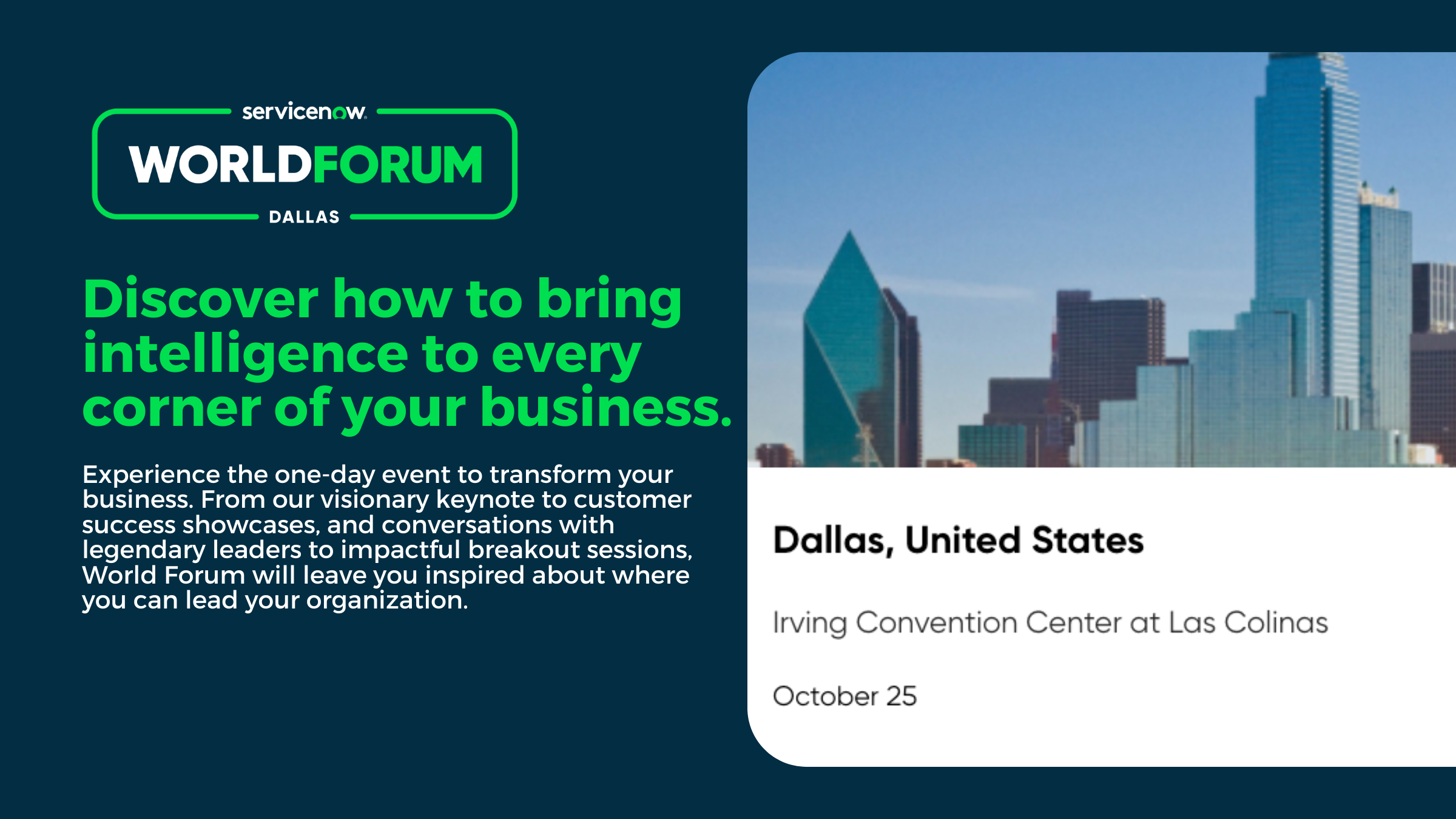 Service Now World Forum Dallas Share Card